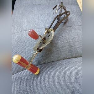 Antique Manual Mixer Red Handles Beater